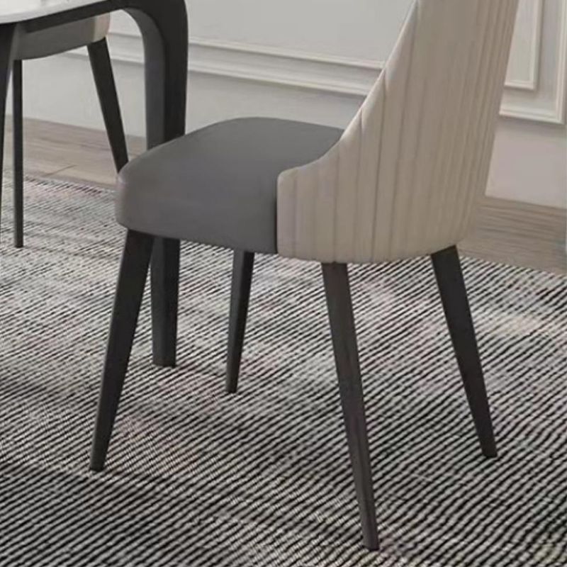 Contemporary Upholstered Dining Chair Faux Leather Kitchen Dining Chair