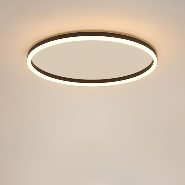 Lámpara de techo de montaje empotrado con anillo circular único y moderno con pantalla acrílica para dormitorio
