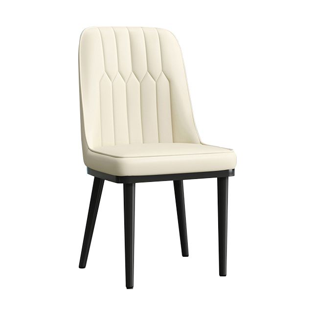 Modern Armless Backrest Cushion Chair with Metal Legs for Living Room