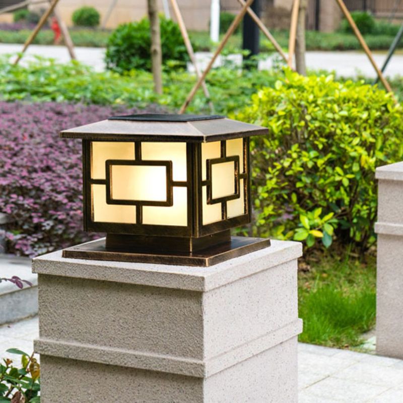 Postmodern Pillar Light Minimalist LED Solar Lighting Fixture for Garden