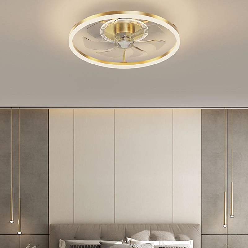 Lampada a ventola a soffitto in metallo in stile semplice con lama a ventola ABS