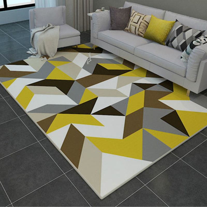 Gray Contemporary Rug Blending Graphic Area Rug Stain Resistant Rug for Living Room
