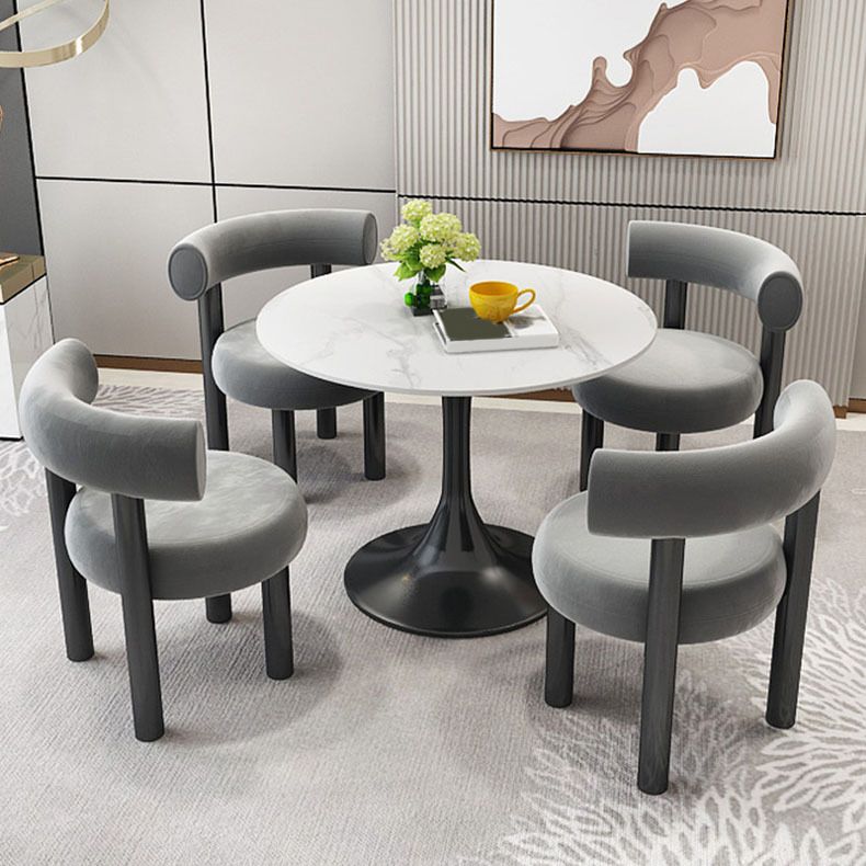 Modern Round Sintered Stone Dining Set 1/2/3/4/5 Pieces Dining Set for Dining Areas