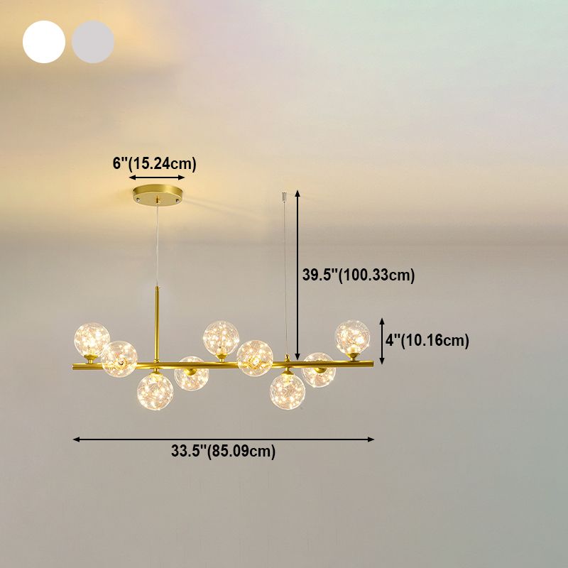 Lustres de lustre simple luminaires d'éclairage de pendentif multi-tête avec teinte en verre pour salle à manger
