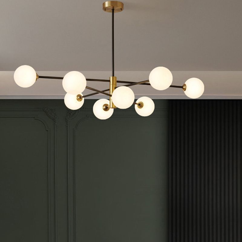 Contemporary Style Spherical Shape Chandelier Lights Glass 8 Light Chandelier Lighting