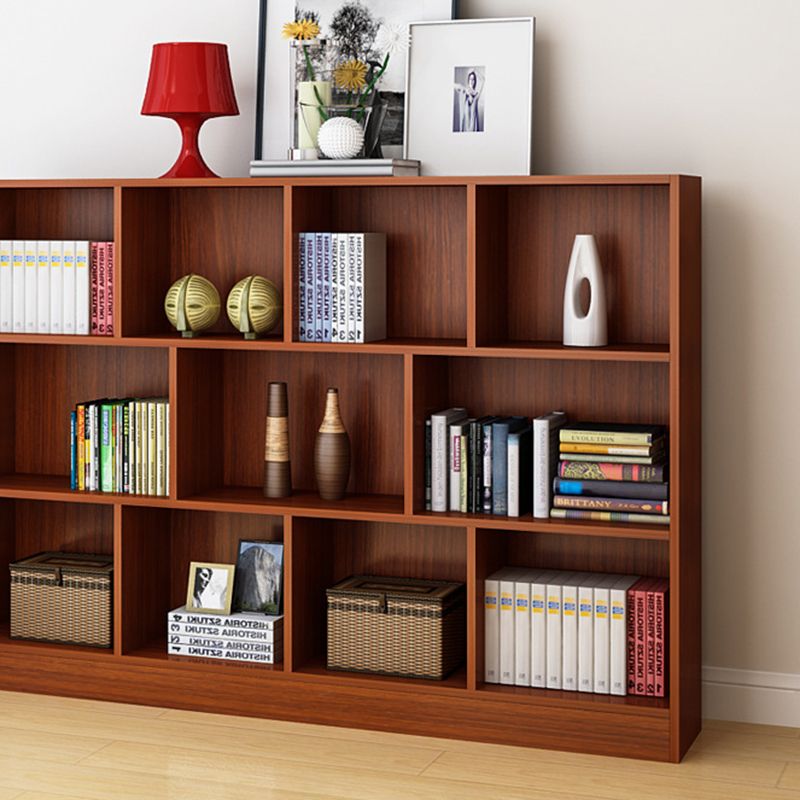Contemporary Wood Shelf Bookcase Closed Back Book Shelf for Home