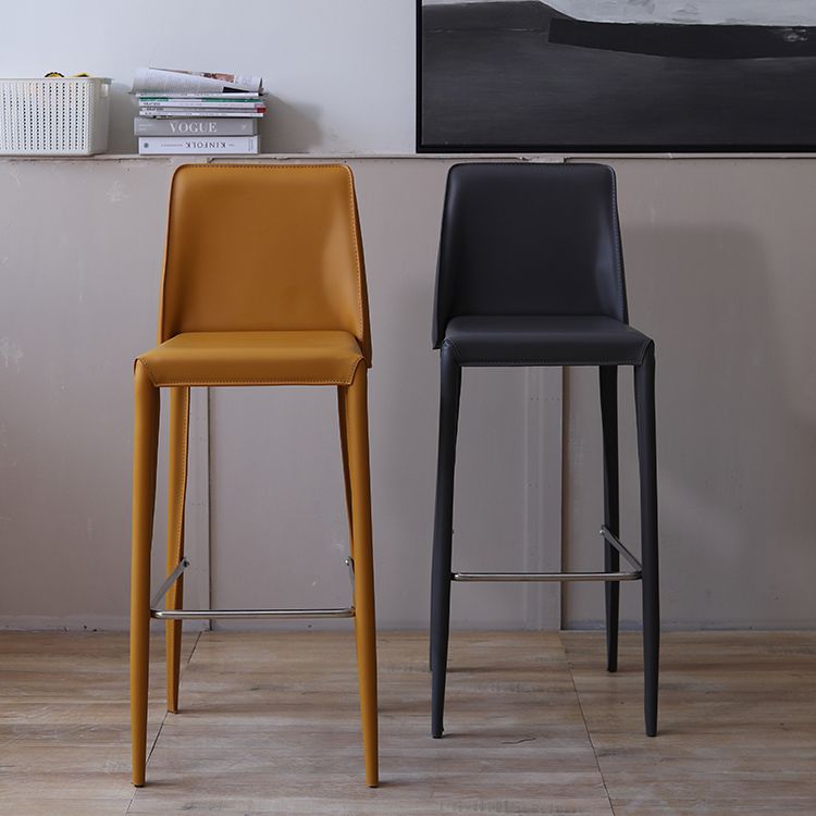Modern Bar Stool Leather Backrest Counter Stool for Living Room