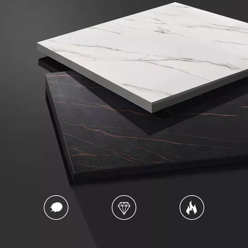 Industrial Iron Bar Table Faux Marble White Specialty Top 41.3"H Bistro Table with Storage