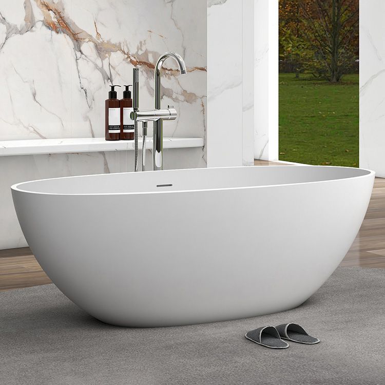 Oval Soaking Modern Bathtub Antique Finish Stand Alone Bath Tub