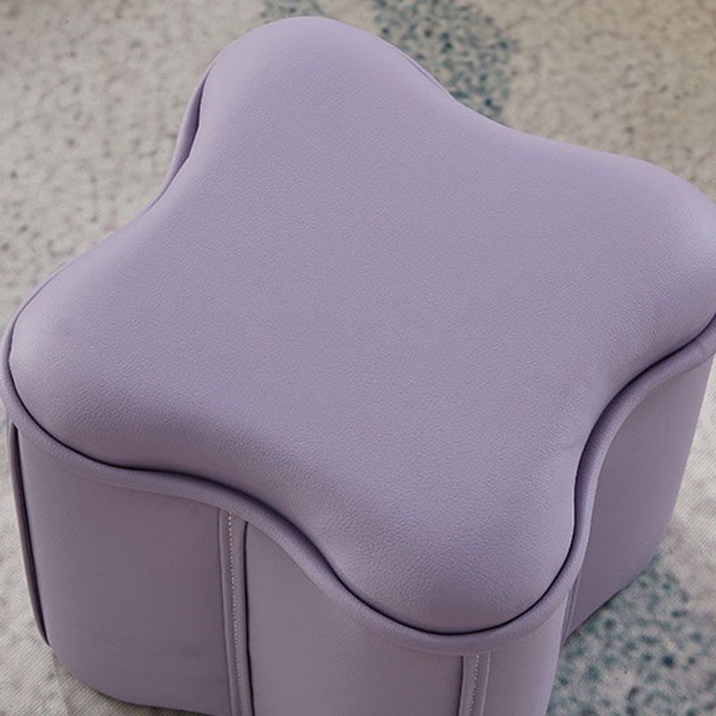 Solid Color Leather Standard Stool Modern Style Simple Unique Shape Footrest