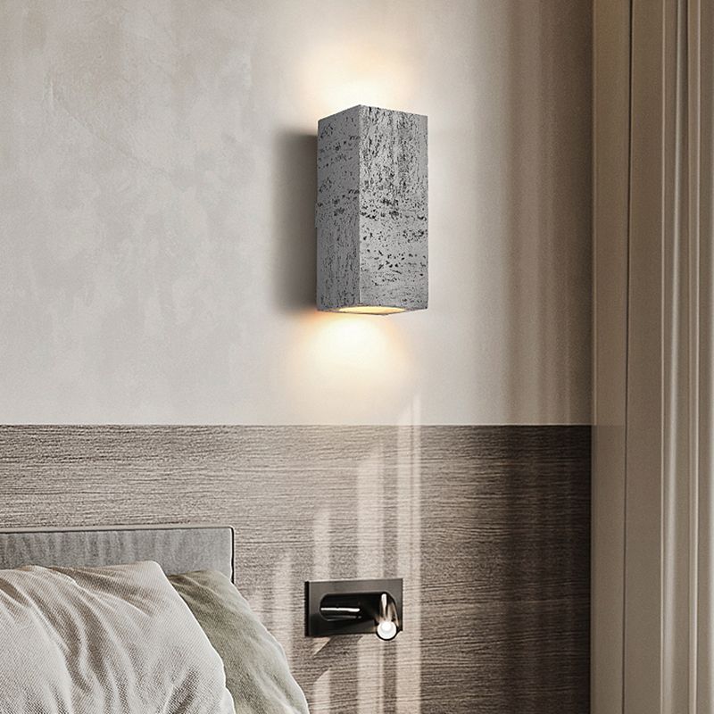 Nordic Style Wall Light Rectangle Shape Wall Lamp with Resin Shade for Bedroom