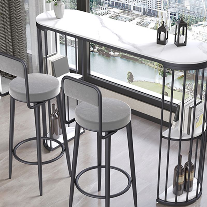 Modern Style Bar Table Set 1/2/3 Pieces Stone Rectangle Bistro Set for Indoor