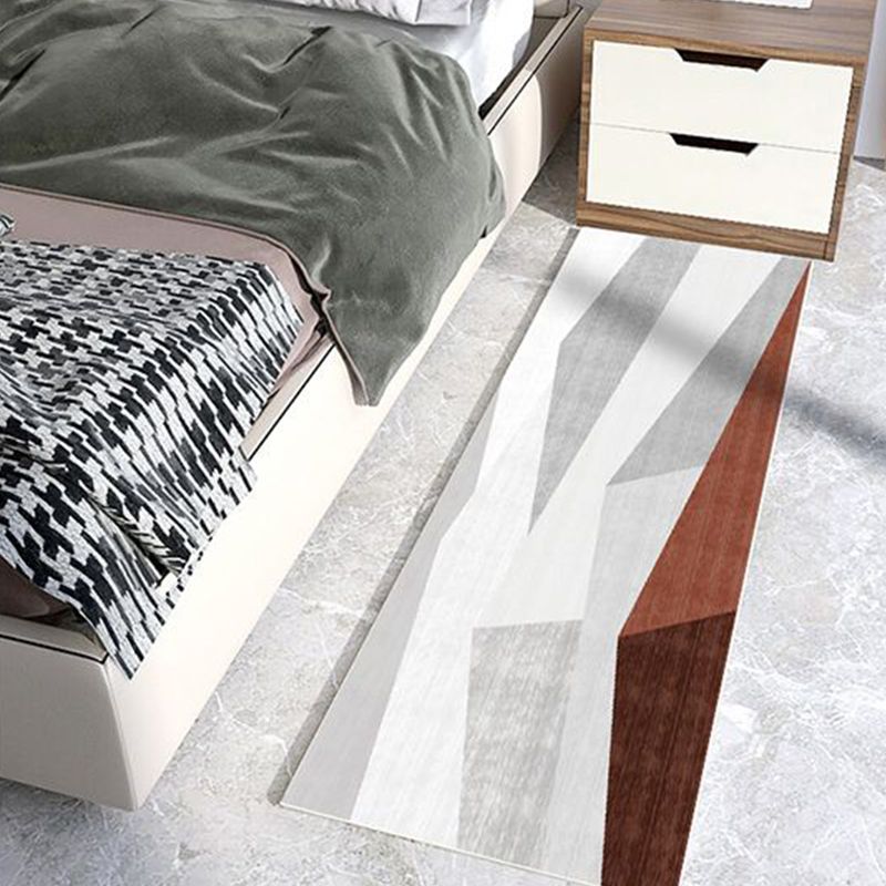 Modern Grey Area Carpet Polyester Geometric Patterns Carpet Washable Carpet for Home Decor