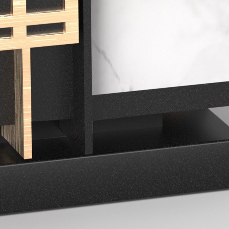 Metal Rectangle Waterproof Pillar Lamp Modern 1 Light Outdoor Light in Black