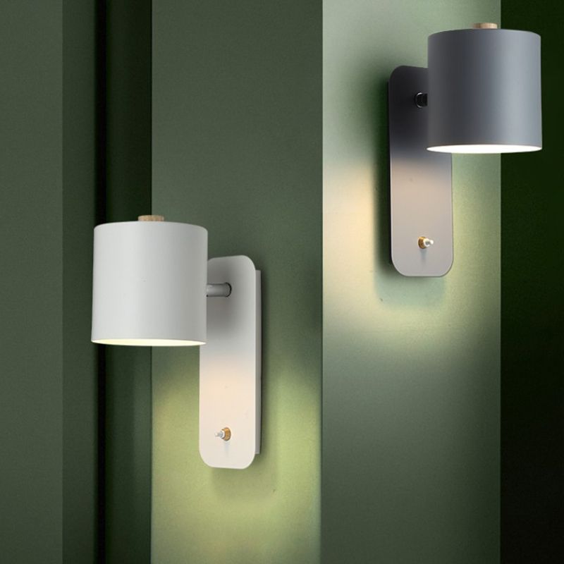 1 Light Metal Wall Mounted Wall Lights Modern Cylinder Wall Sconces Lighting Fixtures for Dining Room