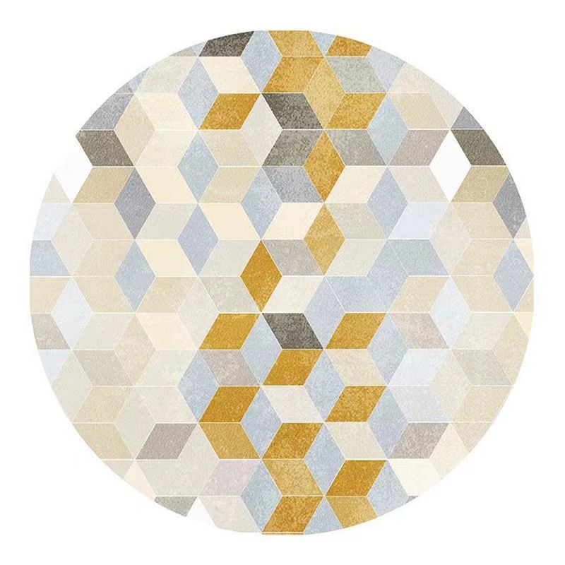 Brown Simple Carpet Polyester Geometry Carpet Stain Resistant Carpet for Drawing Room