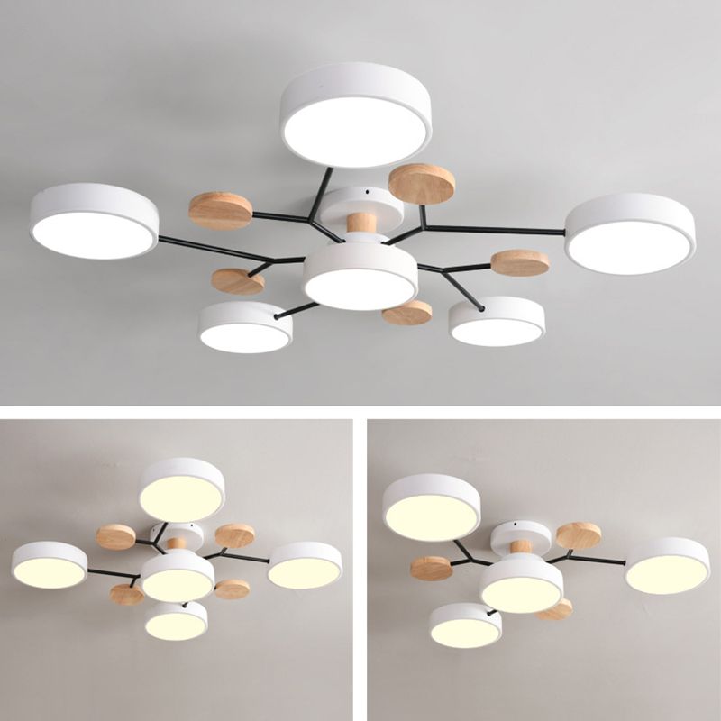 Lampe LED Macaron ronde multicolore avec abat-jour en acrylique pour salon