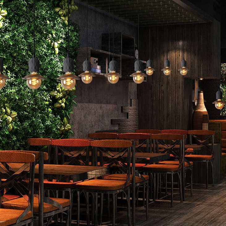 1-Light Cement Suspended Lighting Fixture Modern Pendant Light Kit for Dining Room