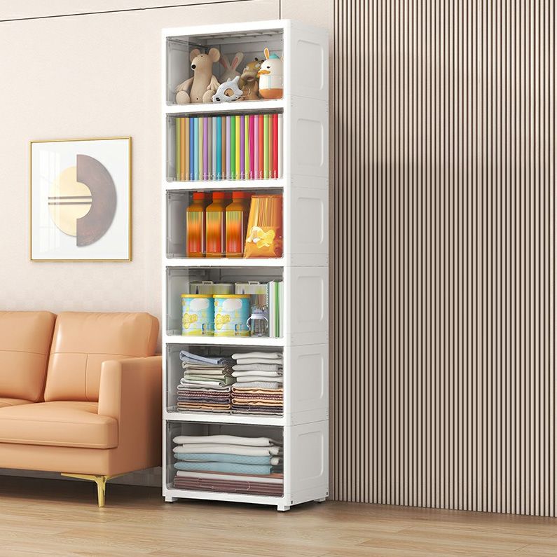 Contemporary Wardrobe Armoire with Legs Plastic Non-Hanging Armoire