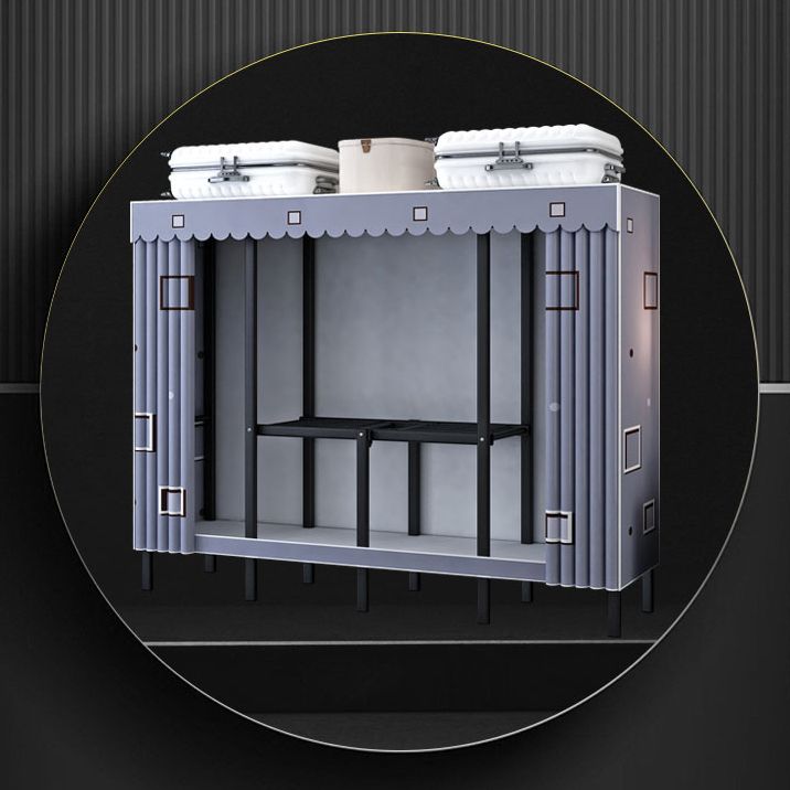 Contemporary Style Folding Wardrobe Armoire Steel Frame Wardrobe Cabinet for Home