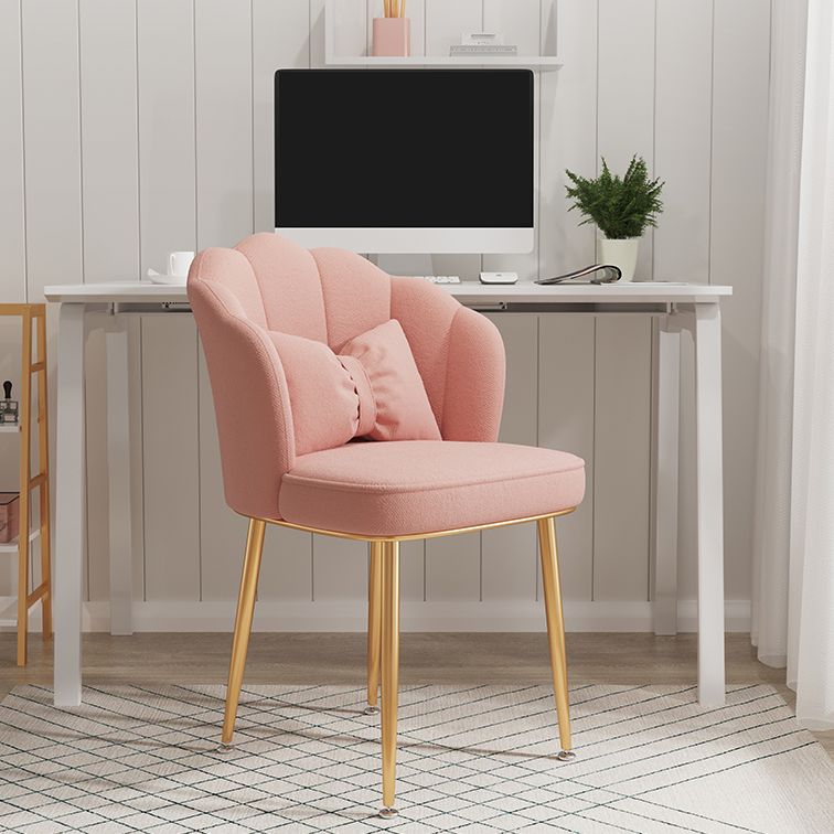 Glam Dining Room Chair 16.5'' Wide Solid Back Chair with 4 Metal Legs for Home Use