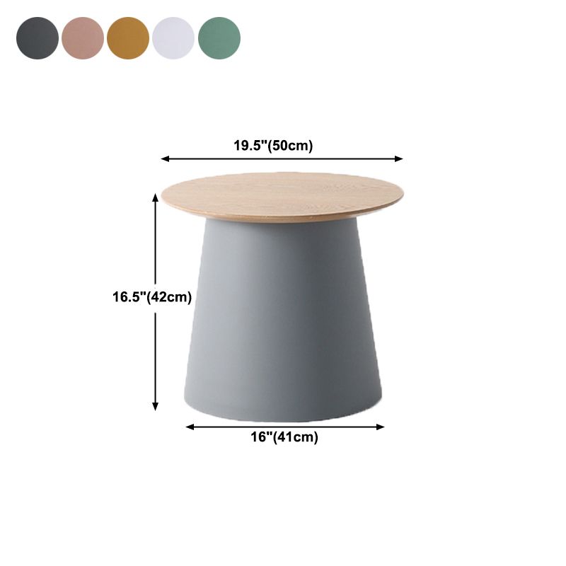 Pedestal Base Design Cocktail Table RoundSolid Wood/acrylic Top Coffee Table