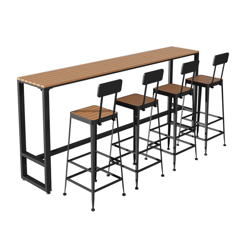 Industrial Bar Table Set 1/2/5 Pcs Rectangular Bar Table and Stools