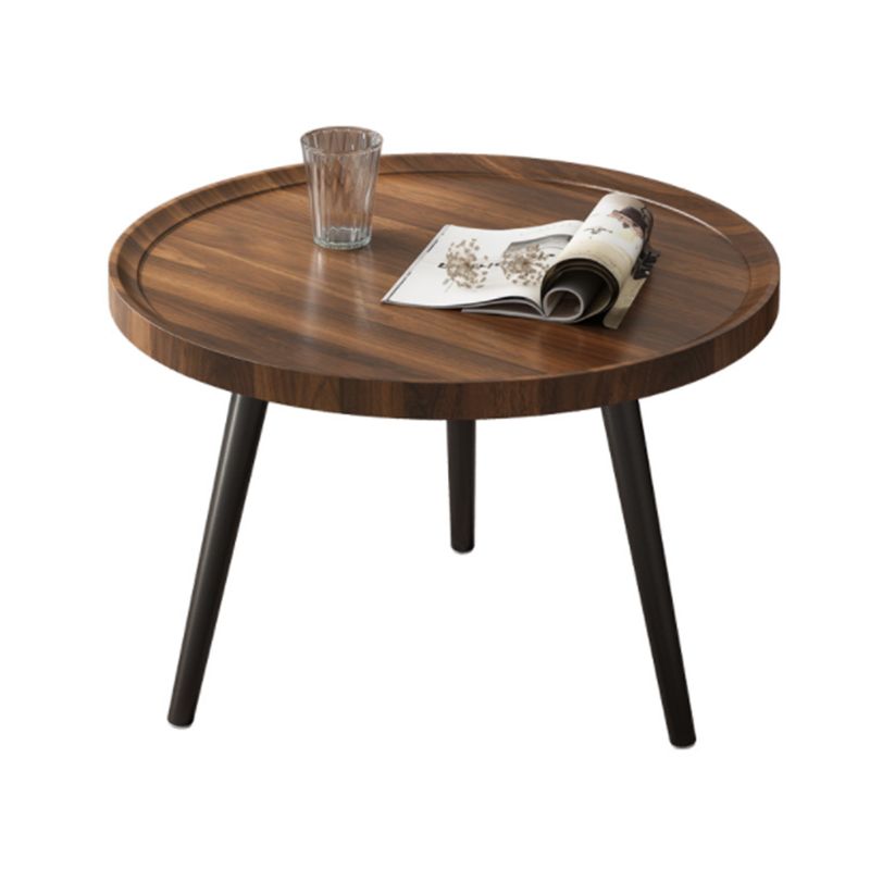 Transitional Round Tray Top Side Table Wood Tripod End Table for Living Room