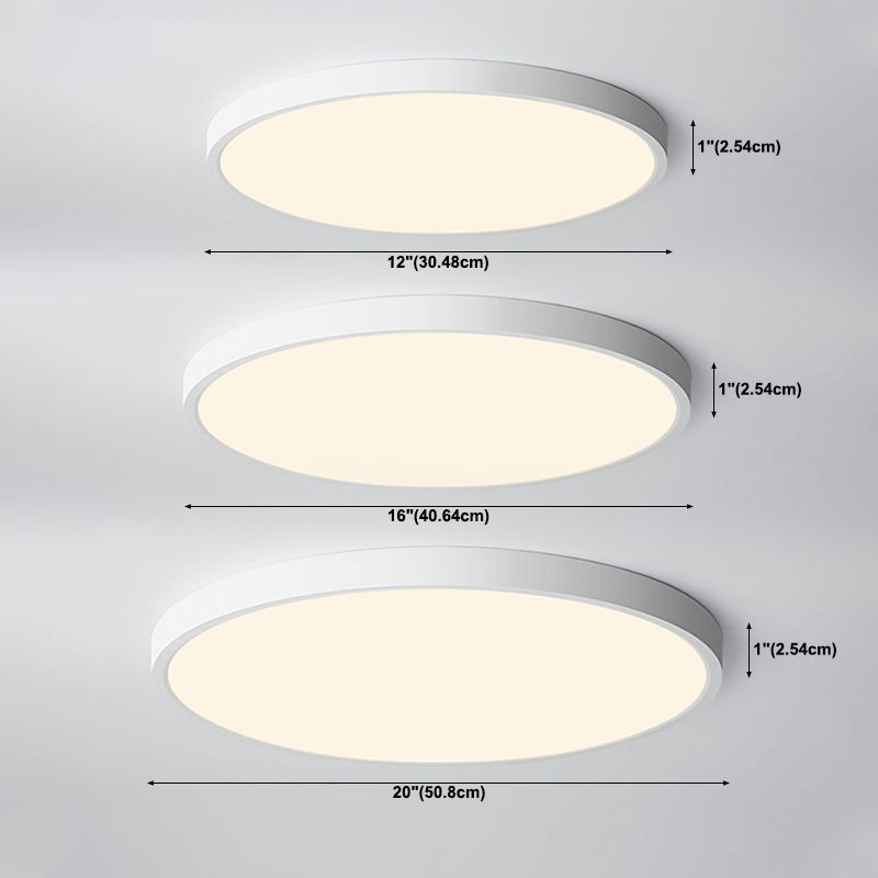Moderne minimalistische LED Deckenleuchte Kunststoff Kreisbündige Halterung mit Acryl Schatten