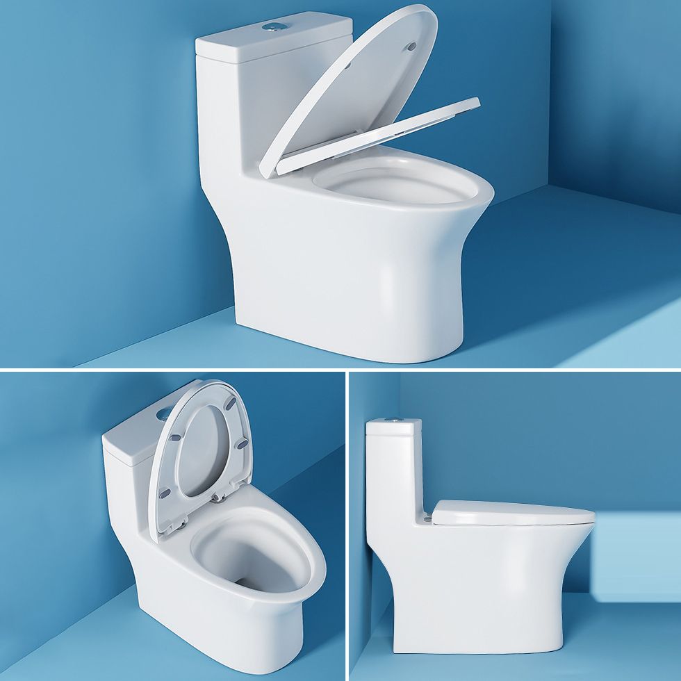 Contemporary One Piece Toilet Floor Mounted White Toilet Bowl for Washroom