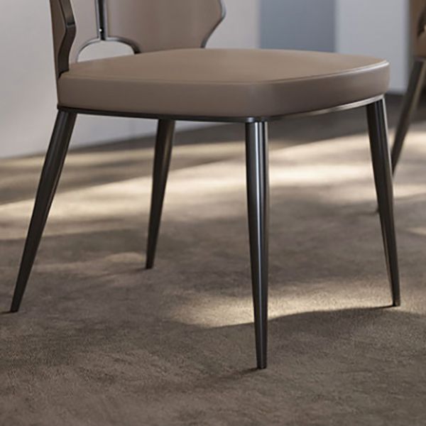 Glam Style Side Chair Leather Metal Base Dining Chair for Dining Room