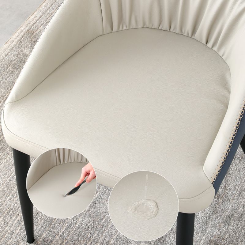 Modern Indoor Upholstered Side Chair Faux Leather Side Chair with Metal Legs