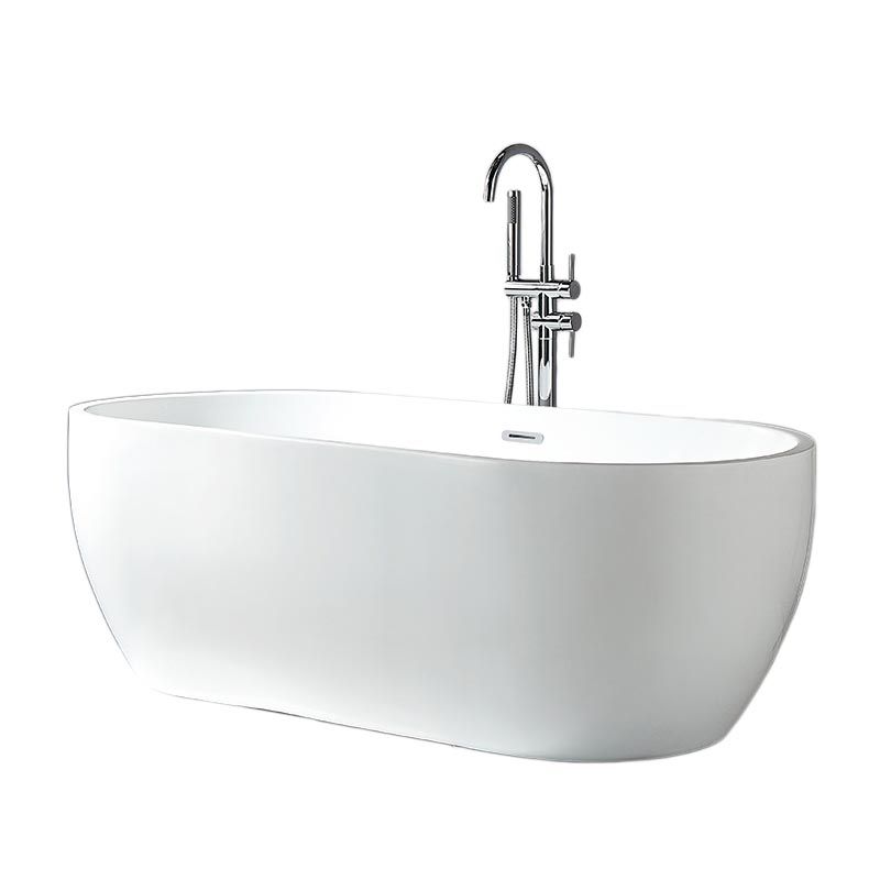 Modern White Acrylic Bath Tub Oval Freestanding Bathtub for Home