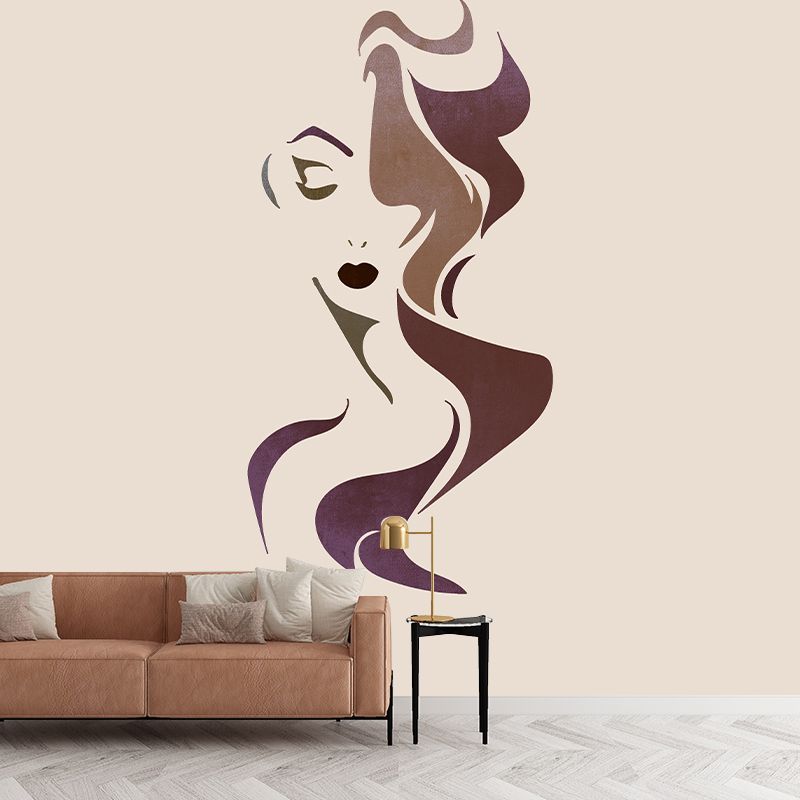 Line Art Resistant Mural Wallpaper Illustration Sleeping Room Wall Mural