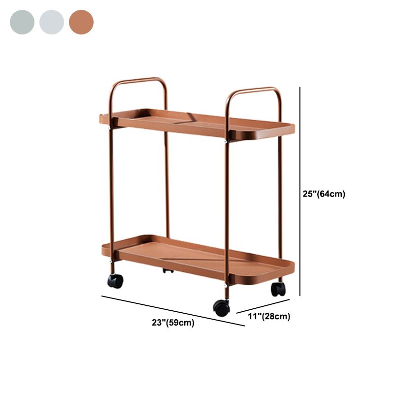 25.2"H Rolling Modern Prep Table Metal Rectangular Prep Table for Dining Room