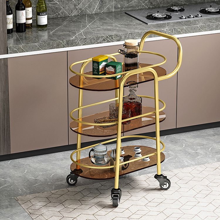 32.68" High Rolling Modern Prep Table Stone Prep Table for Dining Room