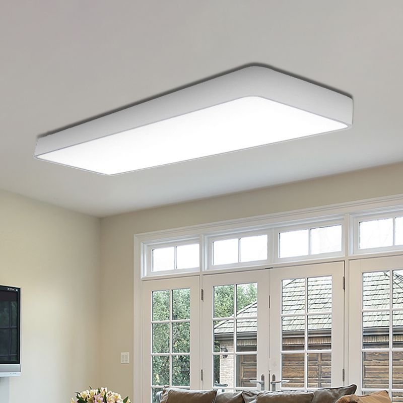 23.5"/23.5"/47" Wide Rectangular Metal Flush Mount Simplicity Led Flush Ceiling Lamp Fixture with Acrylic Diffuser