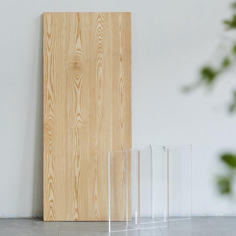 Rectangle Double Pedestal Table Modern Dining Fixed Table with Pine Solid Wood