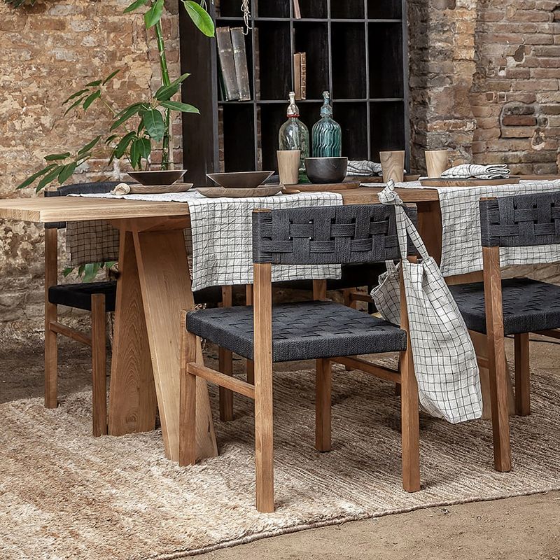 Solid Wood Dining Table Rectangle Modern Dinner Table for Home Use