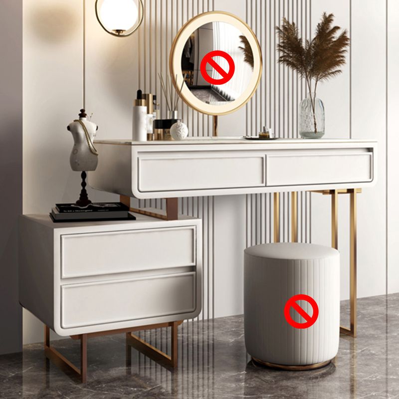 Luxurious Make-up Vanity Stone Top Vanity with 2/4 Storage Drawers