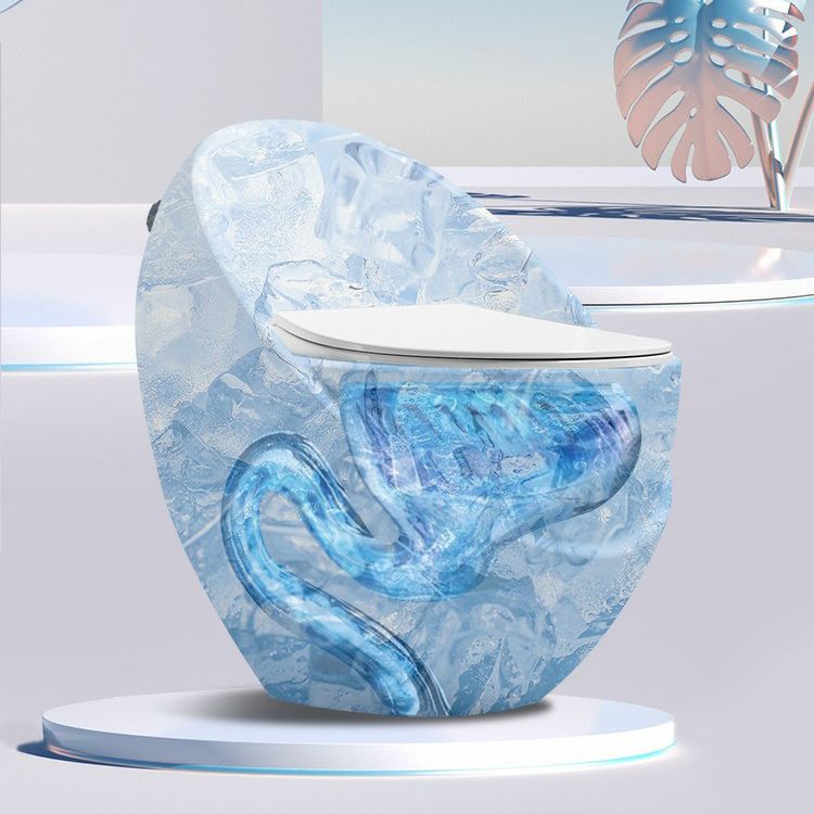 Modern Skirted Toilet Floor Mounted One Piece Flush Toilet with Toilet Seat