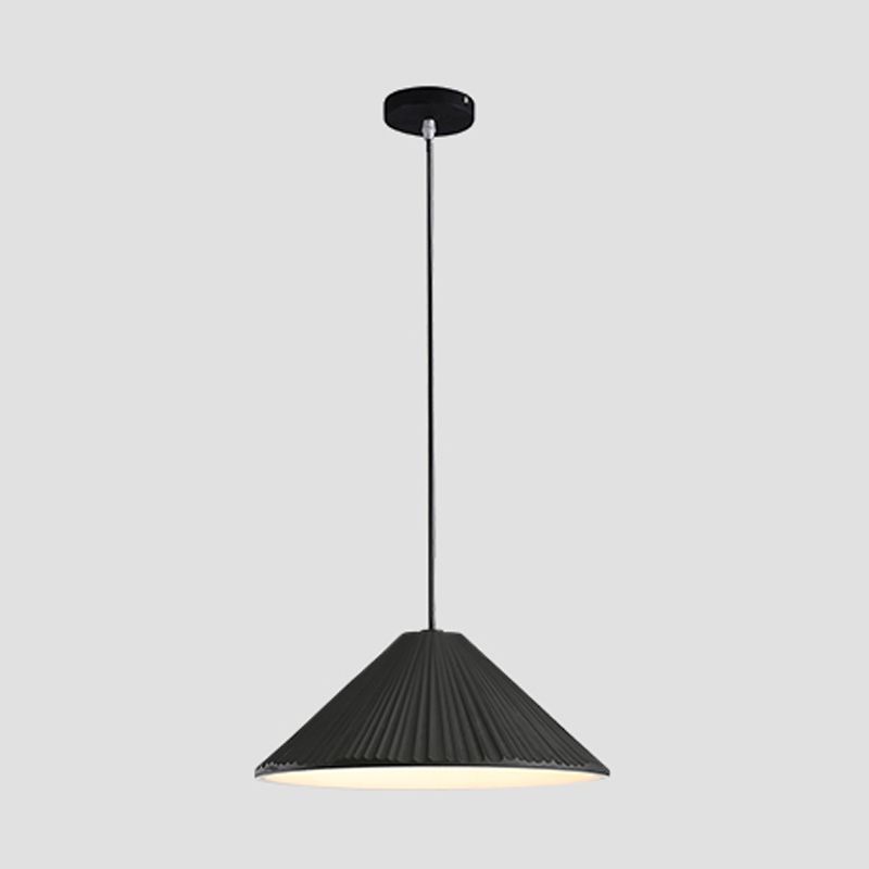 Cone Shape Hanging Lighting Modern Macaron Style Resin 1-Light Pendant Lamp for Bedroom