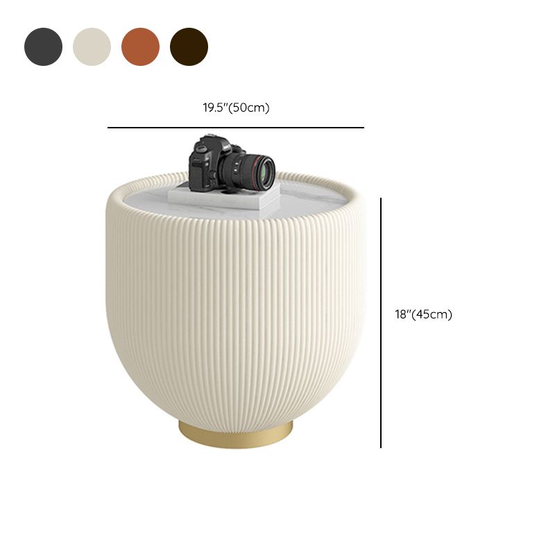 Glam Cocktail Table White Round Pedestal Coffee Cocktail Table