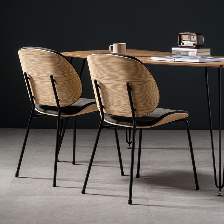 Modern Style Kitchen Chair Dining Armless Chair with Metal Legs