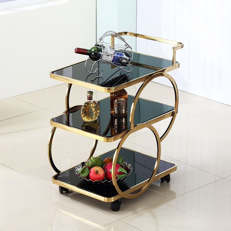 31.50" High Contemporary Prep Table Rolling Metal Prep Table for Home