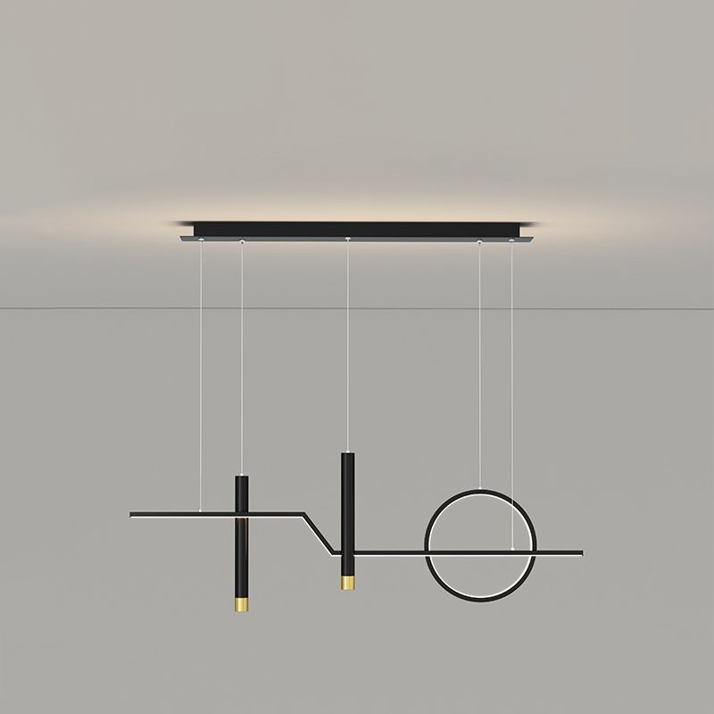 Linear Island Lighting Fixtures Contemporary Metal Pendant Lights For Kitchen Island