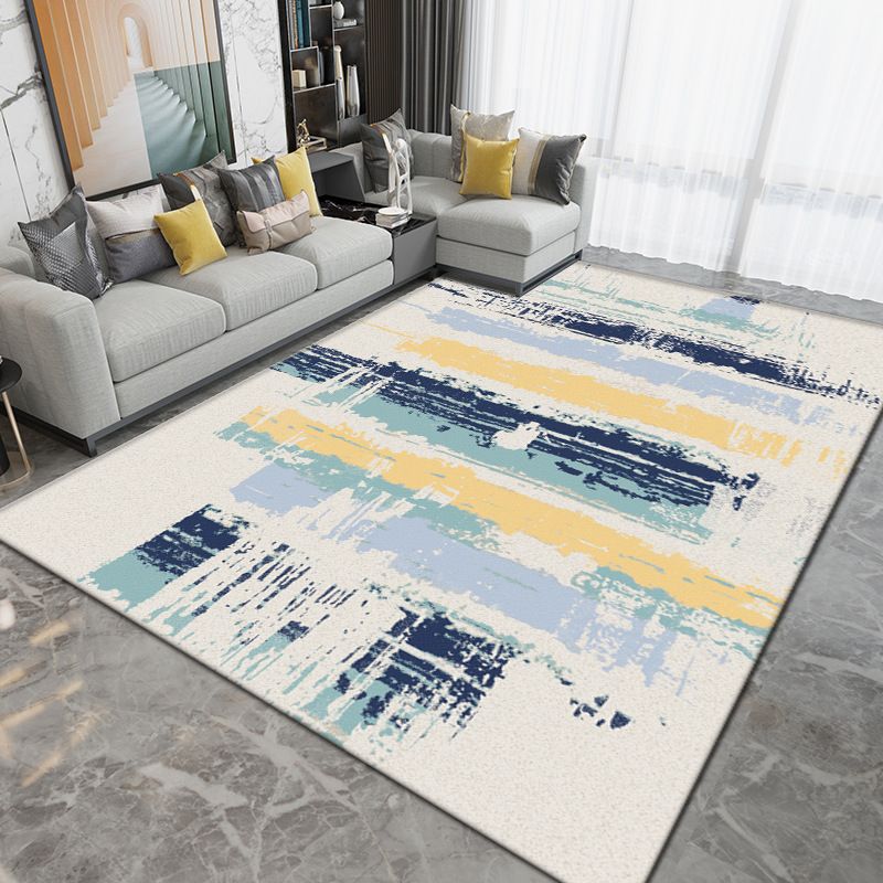 Light Gray Graphic Carpet Polyester Simple Carpet Washable Rug for Drawing Room