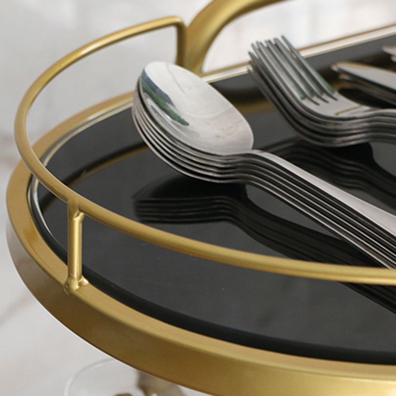 Modern Style Oval Prep Table Rolling Metal Prep Table for Kitchen