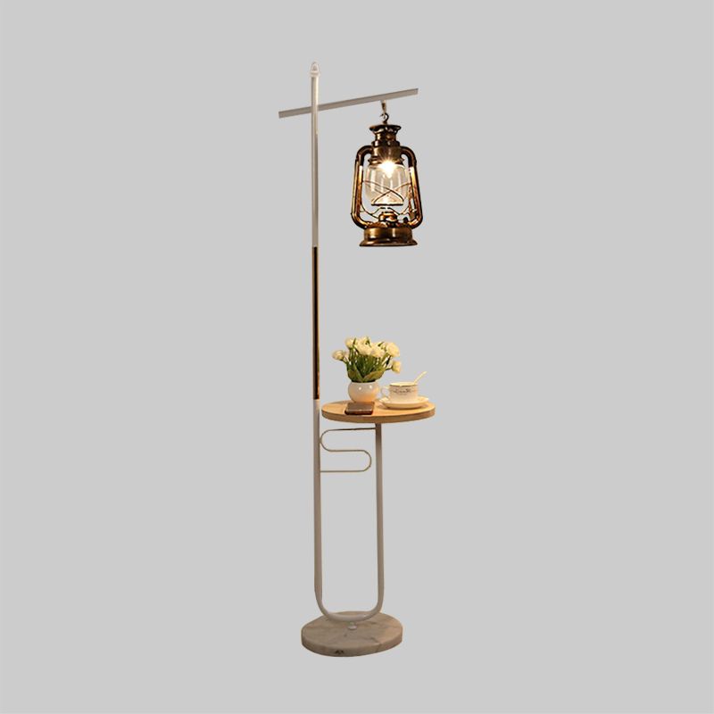 Lampada cherosene soggiorno pavimento leggero anticato vetro limpido limpido limpato nero/nero illuminazione