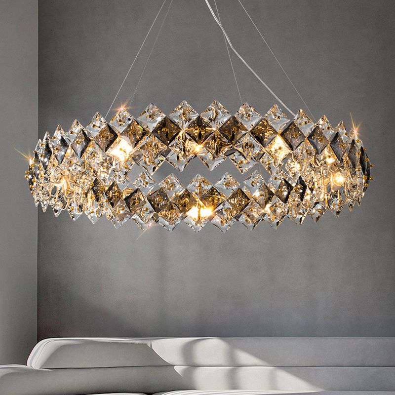 Contemporary Circular Pendant Chandelier Light Crystal Chandelier Lighting